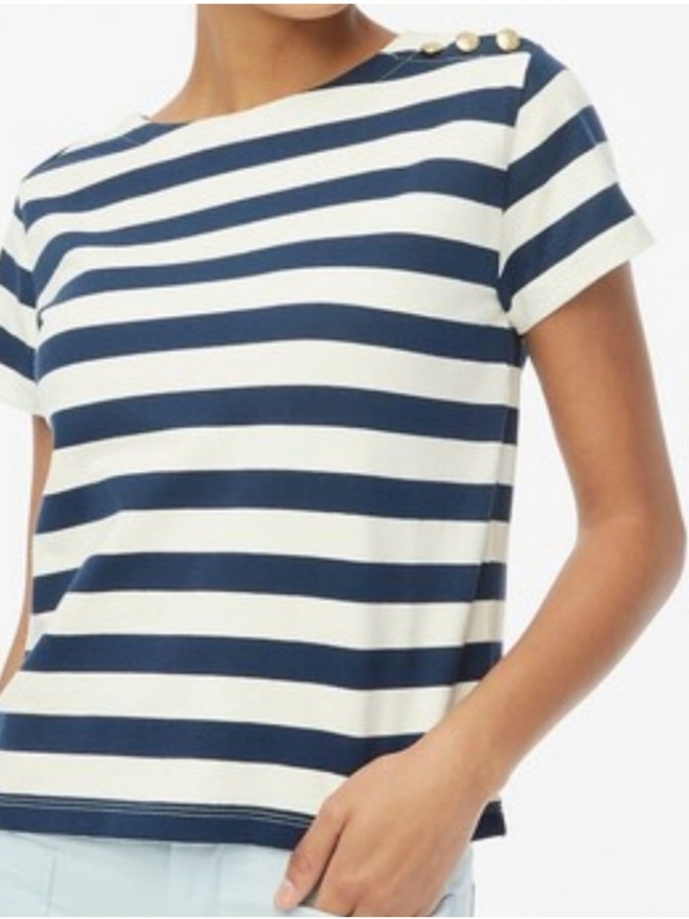 J. Crew Blue and White Striped Tee